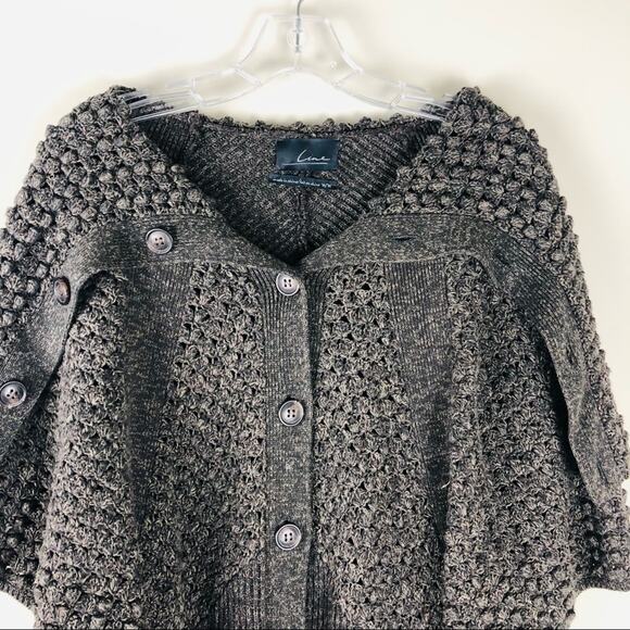 Line the Label brown popcorn ribbed button dolman short sleeve cardigan medium - Picture 5 of 10